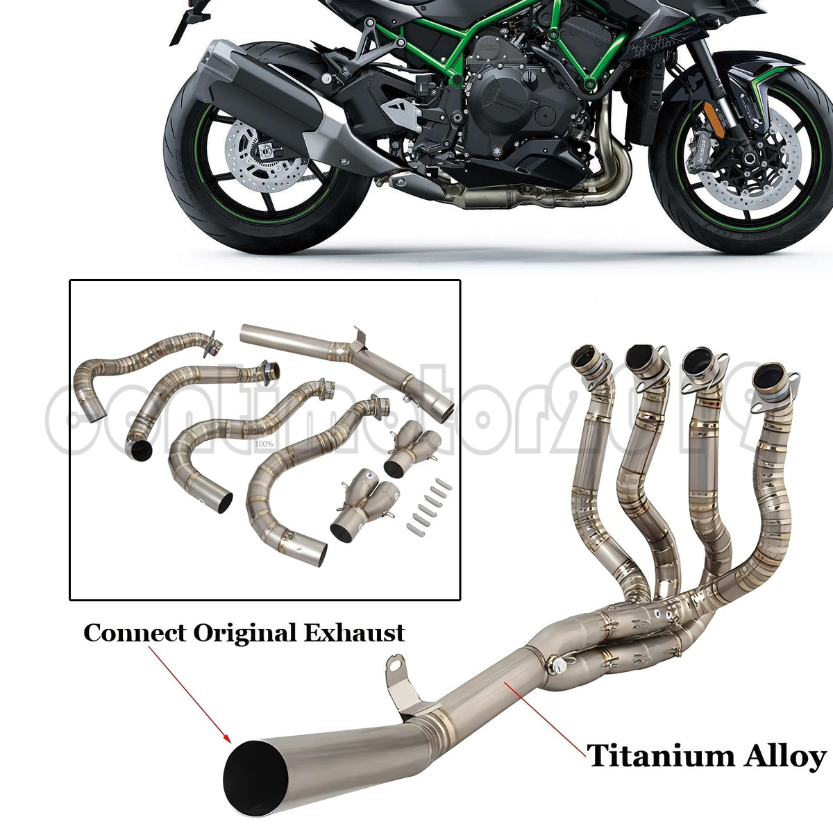 Exhaust Header Pipe For Kawasaki ZH2 ZH2 SE 2021 2022 2023
