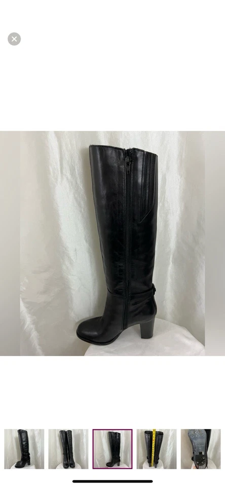 Botas de cuero Sesto Meucci tacón alto hasta la rodilla-6,5 Foto 3 de 4