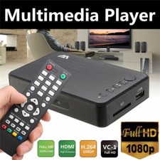 Mini lettore multimediale Full 1080P HD TV BOX 3 uscite HD/VGA/AV USB e scheda