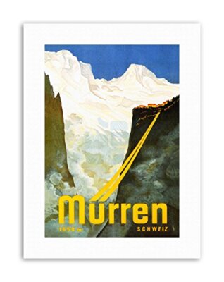 MURREN SWITZERLAND SNOW MOUNTAIN ALPINE RESORT SKI Travel Canvas art Prints