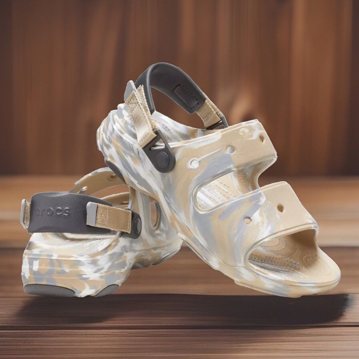 Crocs Classic All Terrain Marbled Sandals Mens 12 Chai Multi