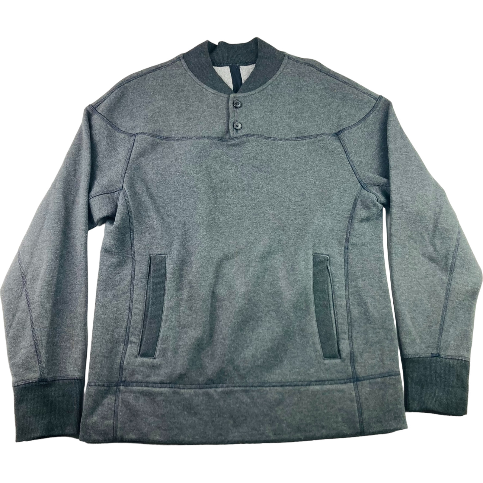 Lululemon Men's Pullover 1/2 Button Sweatshirt Charco… Gem
