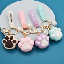 Cat Paw Print Keychain Bag Backpack Charm Kawaii Gift Idea Cute Silicone Gold
