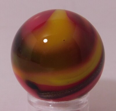 Beautiful NEW John Hamon Miller Fancy Swirl 23 MM = 15/16'' Dia. Art Glass MARBLE