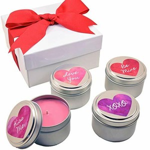Valentines Day Scented Soy Candles Gift Set, Vanilla ...