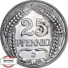 J 18  25 Pfennig KAISERREICH von 1910 J in f.STG  13411637