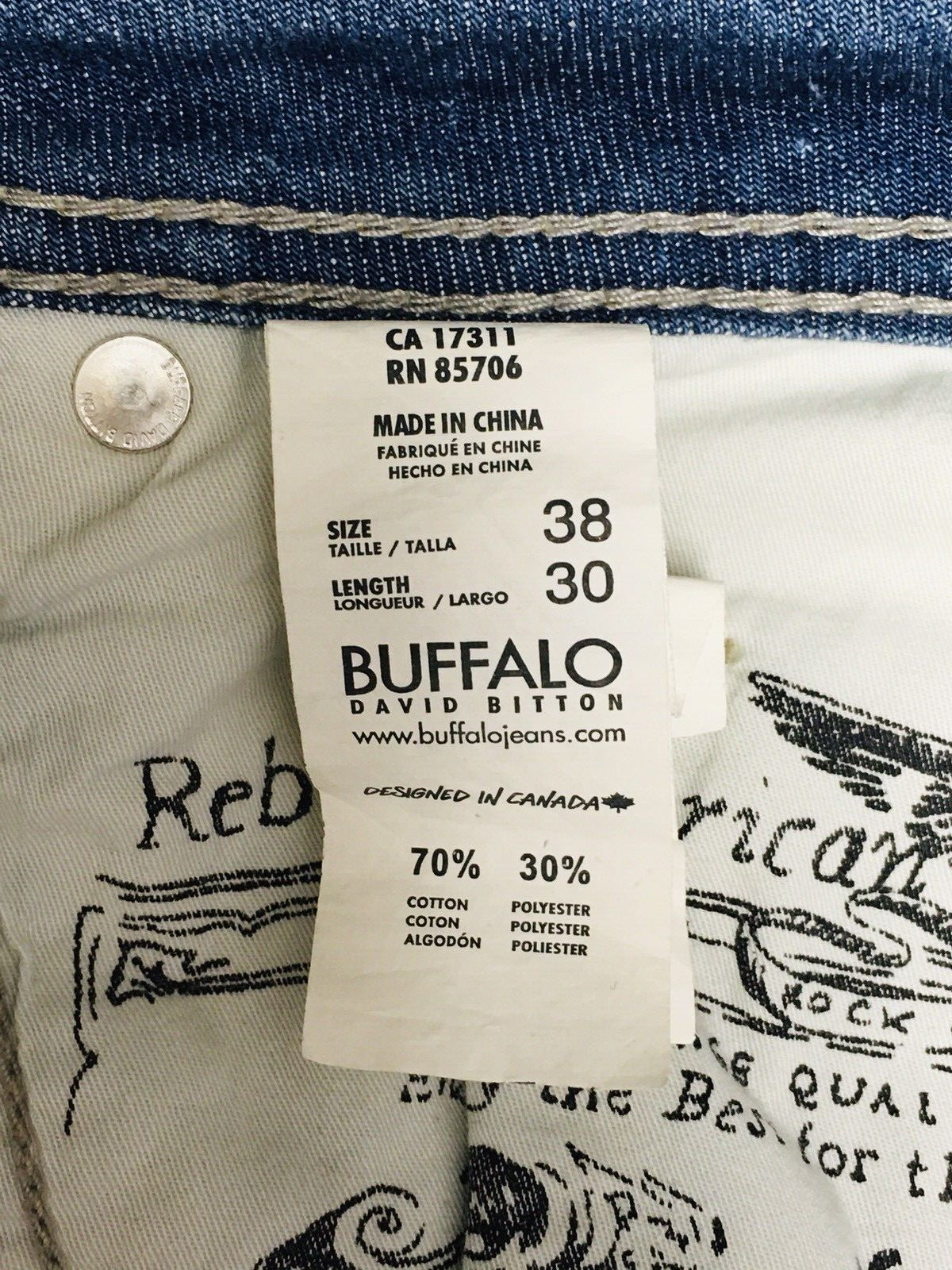 Buffalo David Bitton Driven Basic Jeans Men's 38x… - image 12