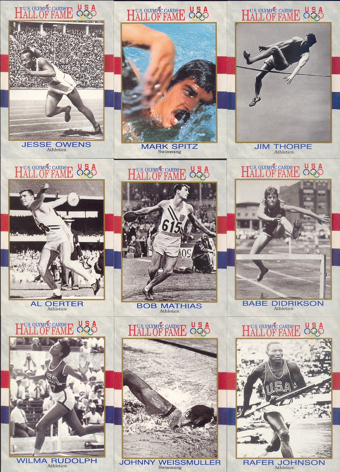 U.S. Olympic Hall of Fame 1991 Impel Complete Base Card Set of 90 SP