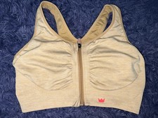SHEFIT 1L Ultimate Support Lounge Sports Bra Nude Zip Front w/ Bag Style 110004