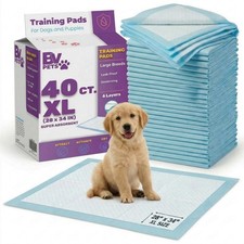 BV Puppy Pads XL 40 Count 34"x28" - Leak-Proof Pee Pads for Dogs with 6-Layer...
