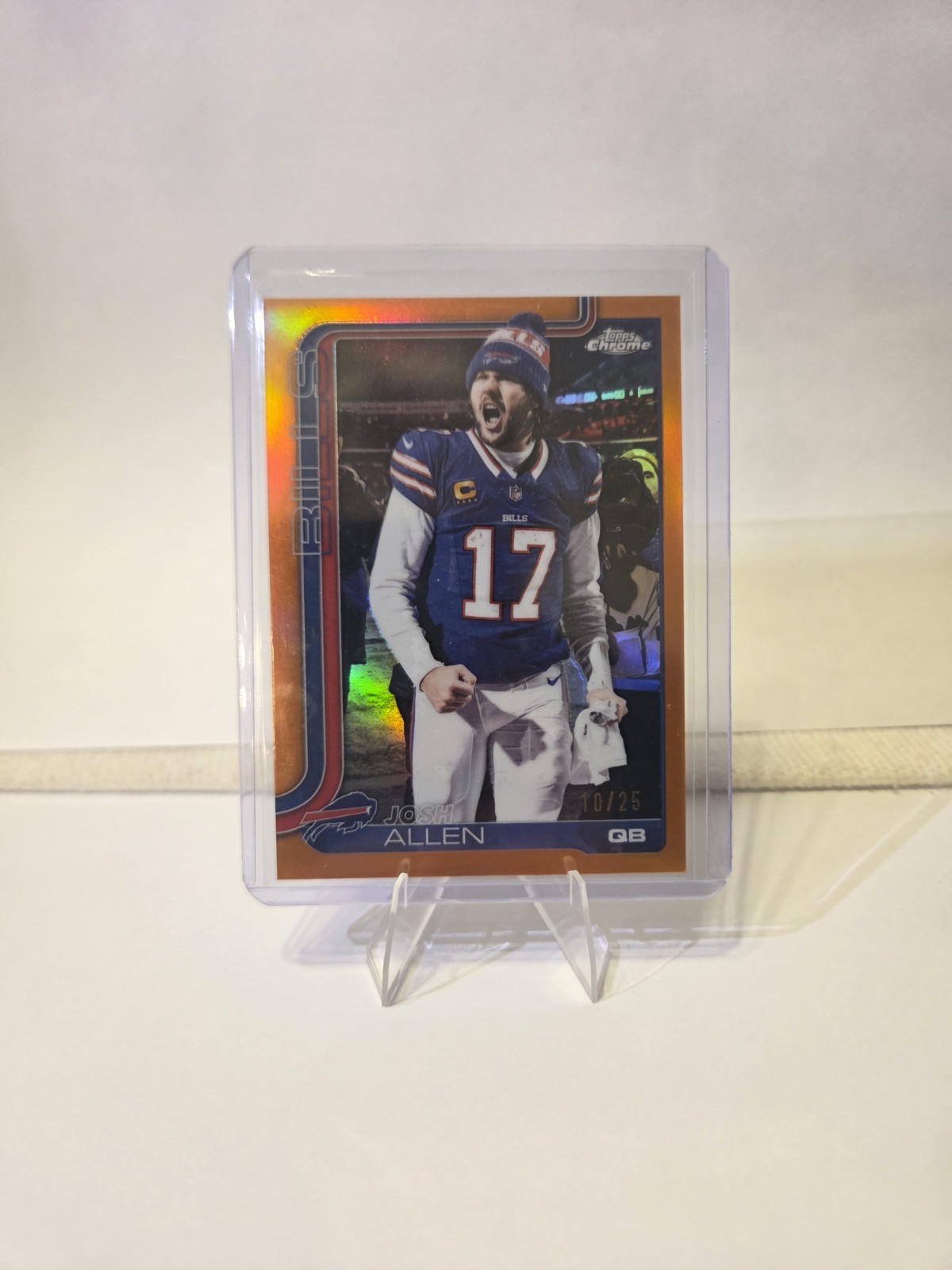 Josh Allen 2025 Topps Chrome PHOTO VARIATION SSP /25 Orange Buffalo Bills