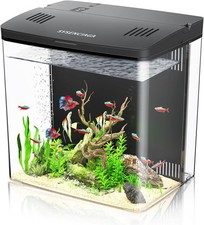 Desktop Fish Tank 1.2 Gallon Self-Cleaning Smart Aquarium W/ Filter  5-Color