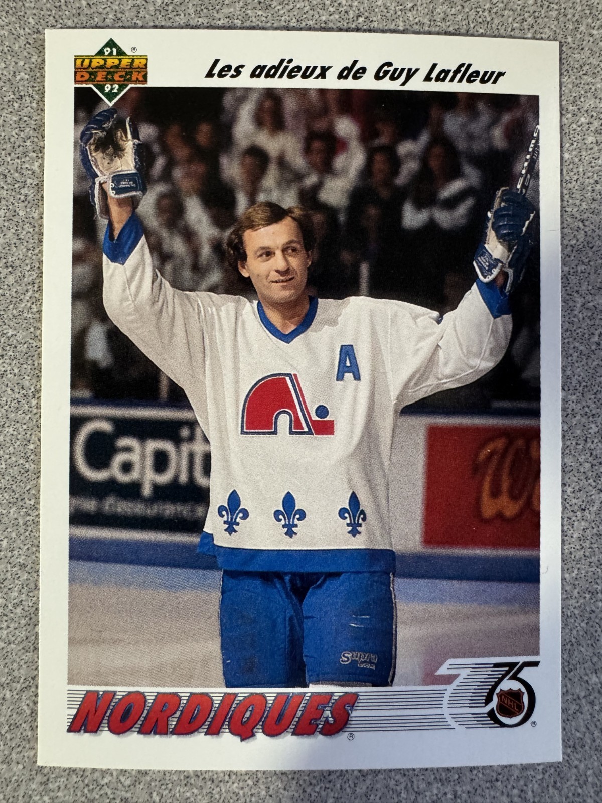1991-92 Upper Deck French Les Adieux De Guy Lafleur Card #219 Nordiques HOF
