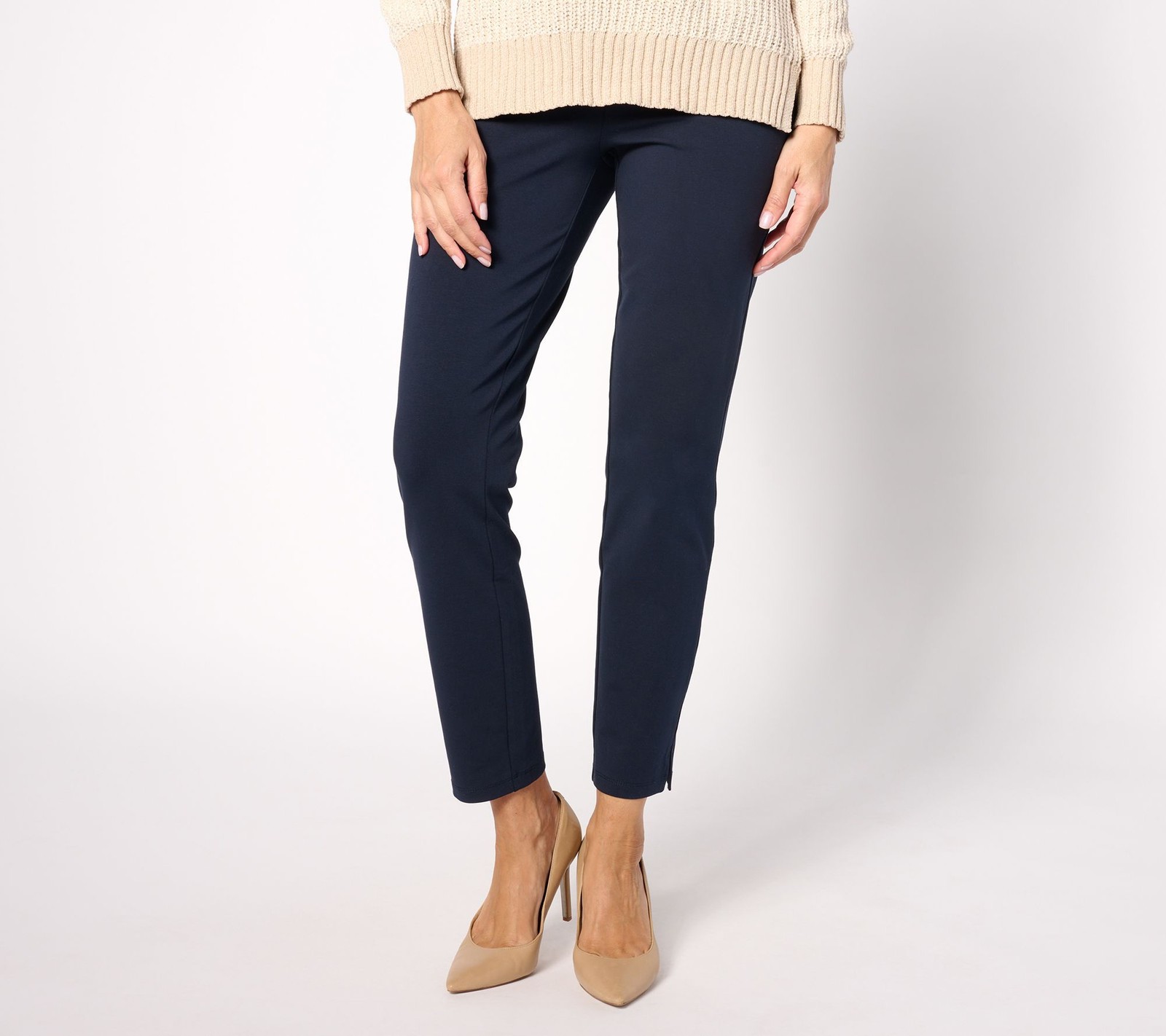 Susan Graver Women's Plus Sz Pants 3X Weekend Regular Premium Blue A626996