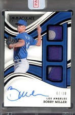 BOBBY MILLER 2023 Immaculate Triple Memorabilia Signatures Black AUTO #BM (7/10)
