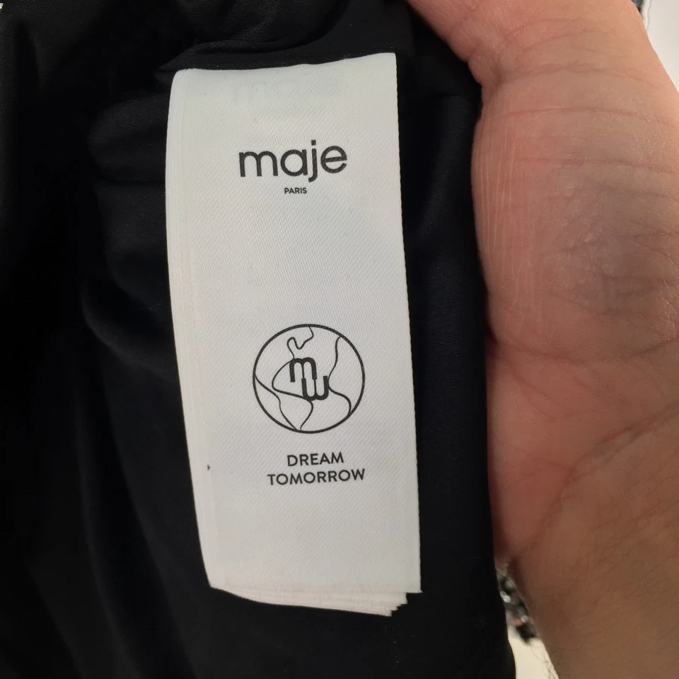 Blusa mujer Maje top talla 2 aus 10 plata lentejuelas metalizadas manga larga 122641 Foto 4 de 4