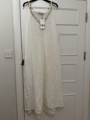 Zara Ladies Cream Shell Maxi Dress Size M - Image 1 of 4