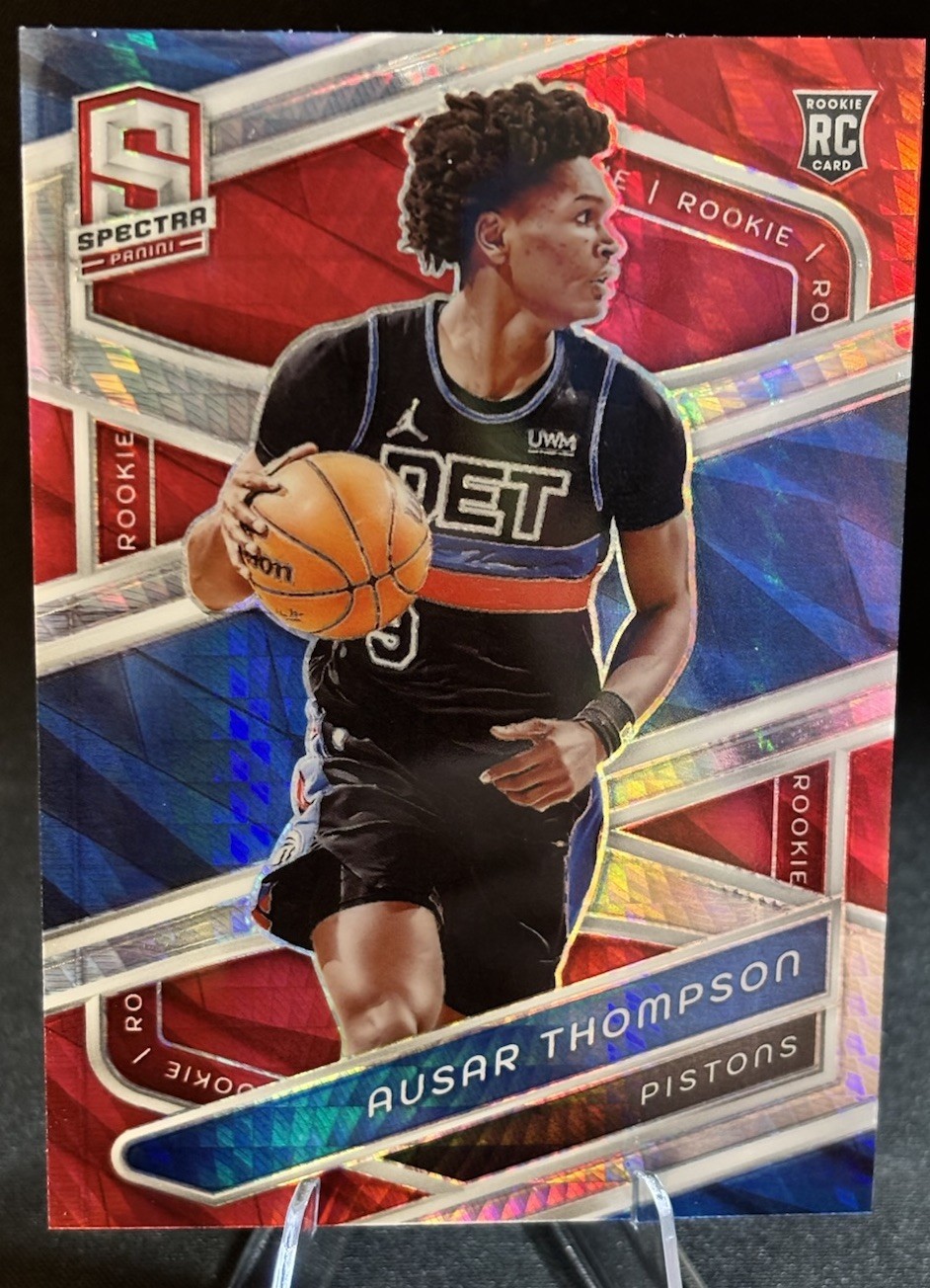 2023-24 Panini Spectra Rookies Ausar Thompson #156 International Red Prizm (RC)