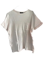 T-shirt uomo Zara Man taglia L beige mélange casual manica corta cotone