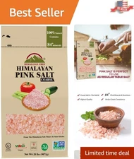 Pure Coarse Grain Pink Himalayan Salt - 20 lbs for Culinary and Health Benefits