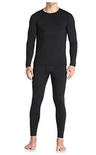  Thermal Underwear for Men, Long Johns Base Layer Fleece Lined X-Large Black