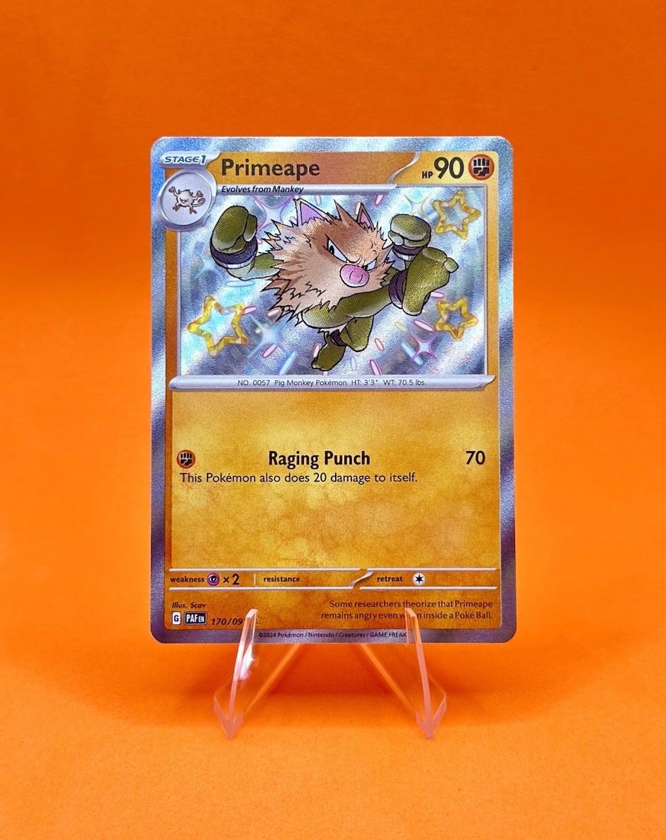 Primeape 170/091 Shiny Rare Paldean Fates NM Pokemon Card