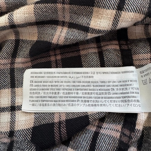 Abercrombie kids black brown plaid flannel button down shirt girls 11/12 fall - Picture 8 of 8