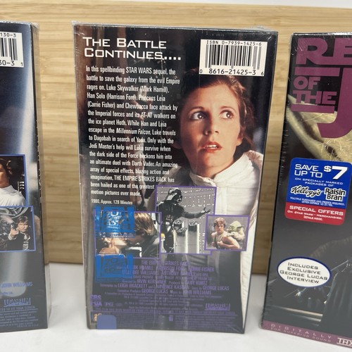 Star Wars Trilogy 3-Tape Set 1995 VHS New Factory Sealed Watermark - Picture 6 of 8