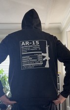 Black Pullover Hoodie Graphic Print AR-15 Nut...