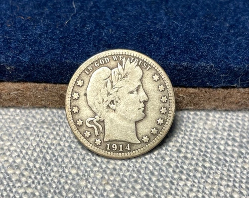 (#101957) Barber Quarter: 1914.  Fine