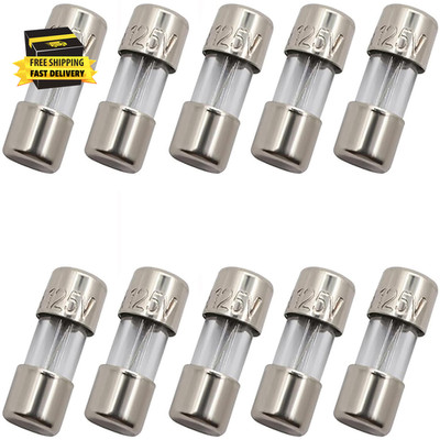 10 Pack F3AL Fast-Blow Mini Fuse 3A Max 3 Amp 125V Glass Fuses 0.14 X 0.39 Inch