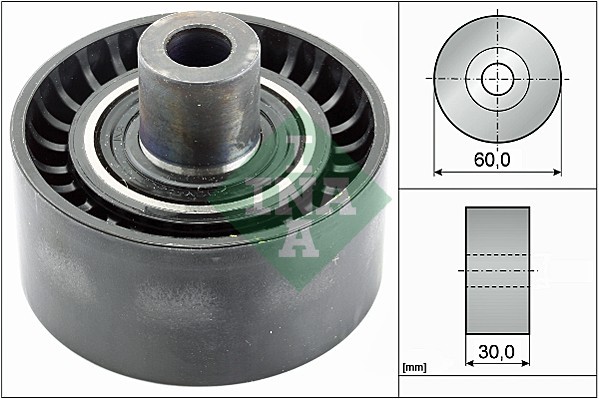 532 0538 10 INA Idler/Guide Pulley, V-ribbed Belt for Citroen, Fiat