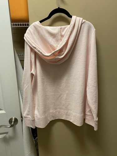 Ann Taylor Loft XL 16Pink Hoodie v-neck Sweatshirt - Picture 4 of 6