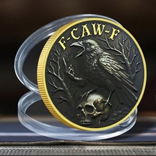 F-CAW-F Crow Skull Challenge Coin Collectors Commemorative Gift Collectible