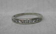 14K WHITE GOLD .24 CT. GENUINE DIAMOND CHANNEL SET WEDDING BAND RING SIZE 5.5