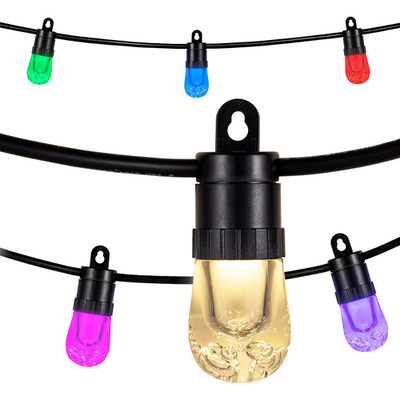 Enbrighten 24' Outdoor Wi-Fi LED Café String Lights 12 Bulbs Color Changing