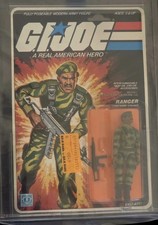 1982 GI JOE STALKER Straight Arm AFA 80 On Card Vintage