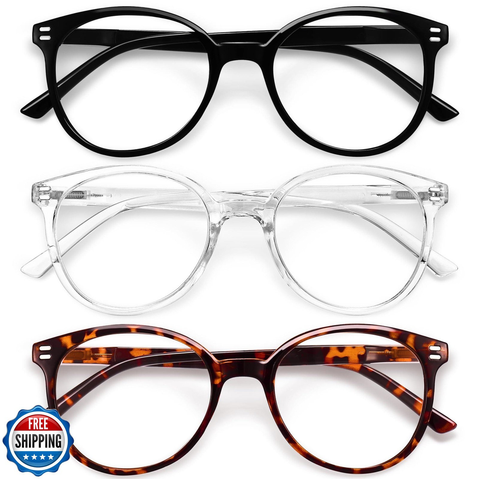 GIBLOGO Blue Light Blocking Reading Glasses 3.5 Diopters for Women & Men