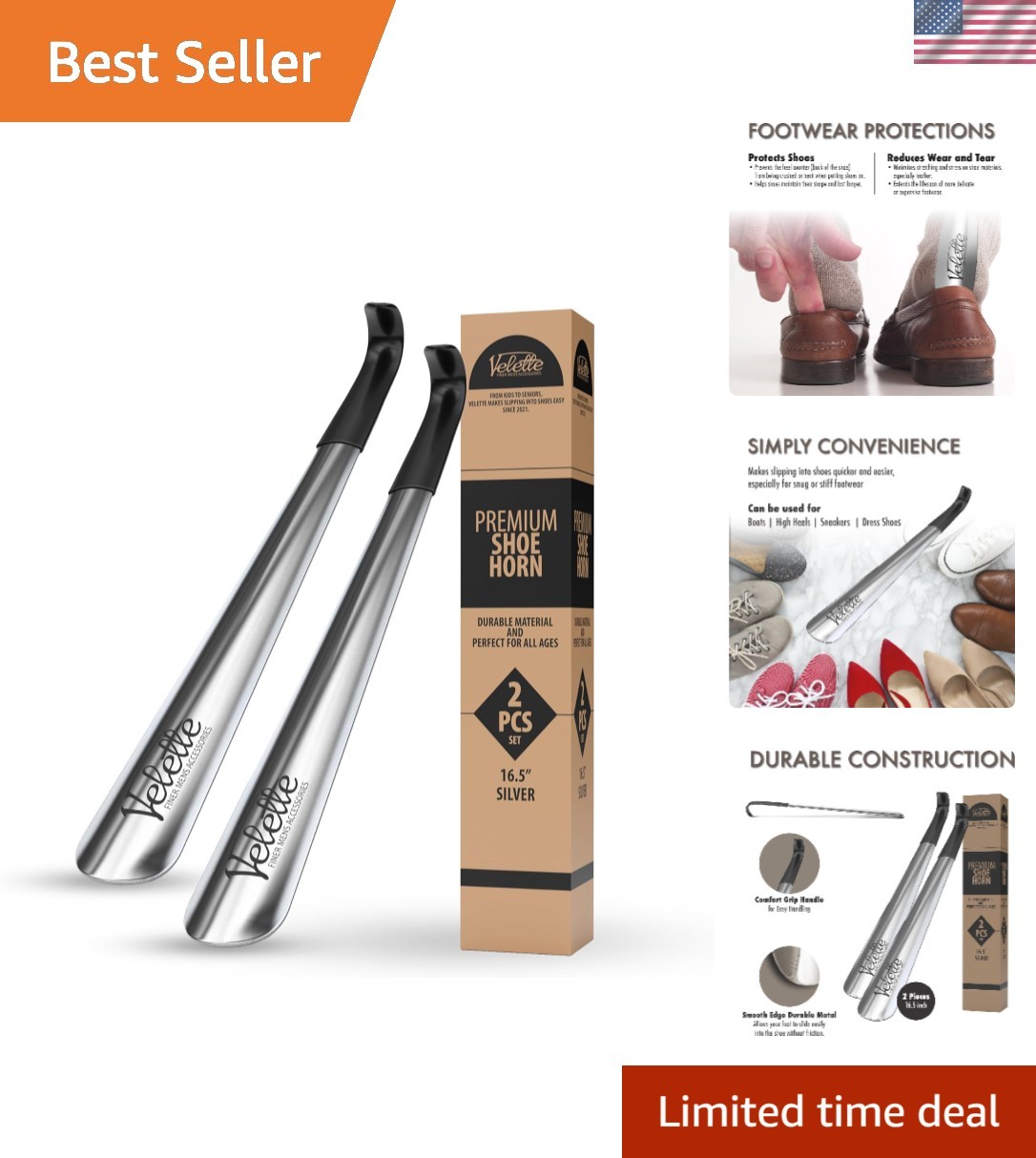 S For Seniors, Men & Women - 2 Pack 16.5" Metal Design