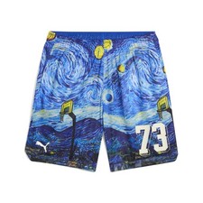 PUMA Dylan Exhibit 7 Inch Basketball Shorts Mens Blue Casual Athletic Bottoms 63