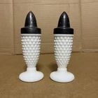 Vintage Westmoreland Milk Glass Hobknob Footed Salt and Pepper Shakers White