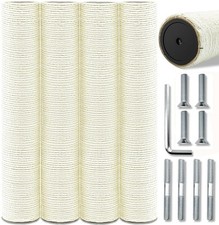 4PCS Cat Scratching Post Replacement Parts, 15.7in Cat Tree Accessories with Scr