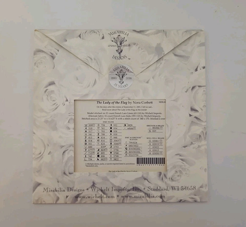 Mirabilia THE LADY OF THE FLAG Counted Cross Stitch Pattern by Nora Corbett HTF - Image 4 of 4