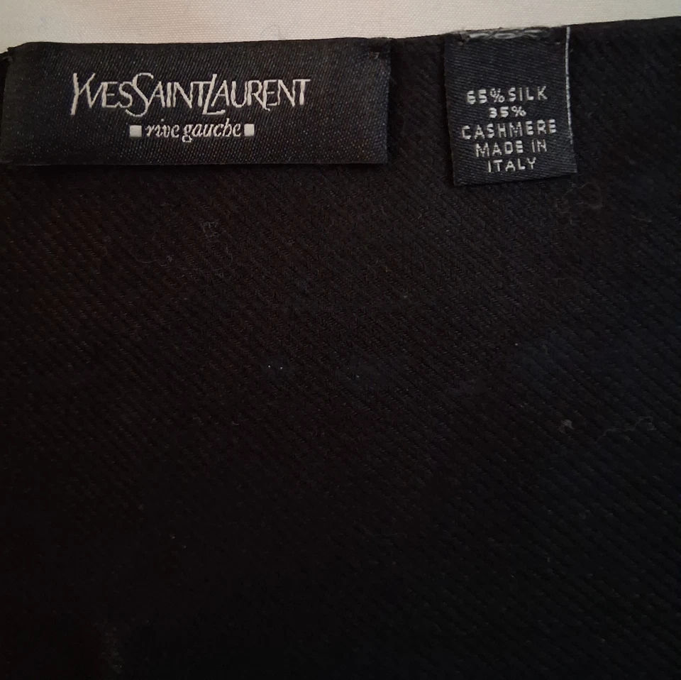 YVES SAINT LAURENT ШЕЛК/КАШЕМИР ШАРФ ЕДИНСТВЕННЫЙ В СВОЕМ РОДЕ - Изображение 4 из 4