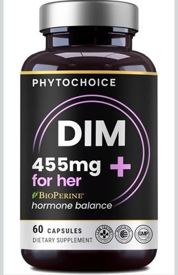 Phytochoice DIM (Diindolylmethane) 350mg w/ Bioperine & Brocolli Extract 60 Days