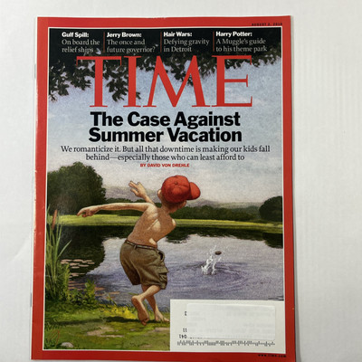 Time Magazine Aug 2 2010 Case Against Summer Vacation Education Jerry Brown 