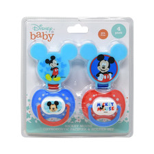 Disney Mickey Mouse Baby Orthodontic 4pc Pacifier and Holder Set
