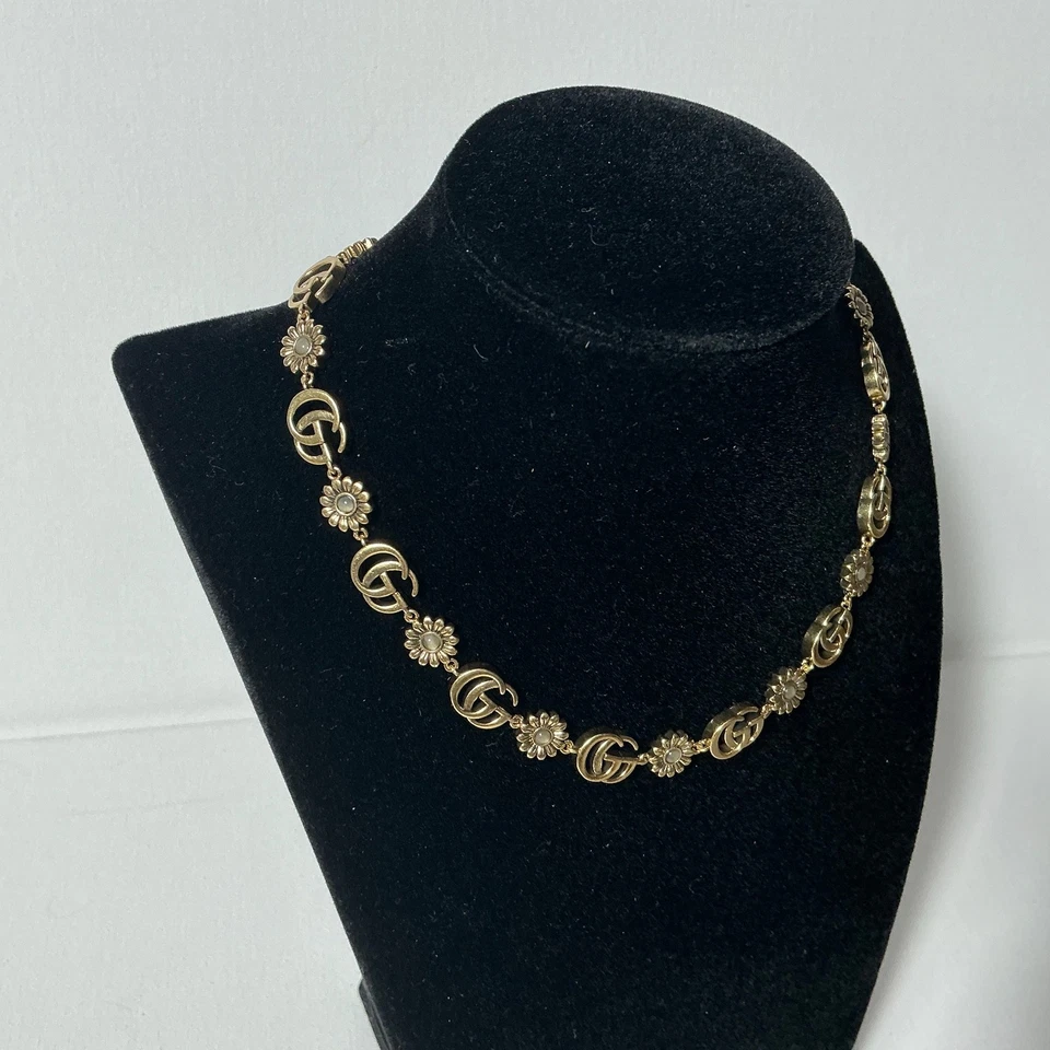 Gucci GG Vintage Necklace Gold 15" Adjustable - Image 2 of 4