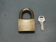 Vintage CORBIN Brass Padlock with Key.