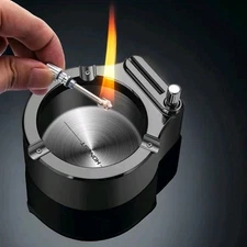 Retro Metal Ten Thousand Match Lighter Multifunction Ashtray Kerosene Lighter